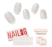 NAILOG Autocollants à Ongle 20Pcs Gel Vernis Adhésif Semi-Permanents Extra Long Finition brillante et durable Nail Art Decal Strip Nail Stickers pour Femmes Filles, Blanc