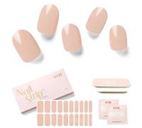 NAILOG Autocollant Ongle Gel UV | 20Pcs Faux Ongles Autocollants Adhesif | Semi-durci Vernis Autocollant Ongles UV Pour Nail Art, In The Nude
