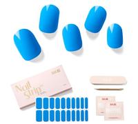 NAILOG Autocollants à Ongle 20Pcs Gel Vernis Adhésif Semi-Permanents Extra Long Finition brillante et durable Nail Art Decal Strip Nail Stickers pour Femmes Filles, Butterfly Blue
