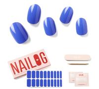 NAILOG Autocollant Ongle, 20Pcs Vernis Autocollant Ongles uv,Faux ongles autocollants,Extra Long Finition brillante Nail Art, Bandes d'ongles en Gel, Semi Durci Nail Stickers,Cadeau Femme,Violetta