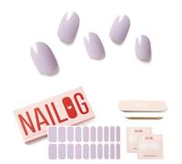 NAILOG Autocollant Ongle Gel UV | 20Pcs Faux Ongles Autocollants Adhesif | Semi-durci Vernis Autocollant Ongles UV Pour Nail Art, Lilac