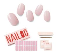 Nailog Ongles Autocollants Adhesif - 20Pcs Stickers ongles - Faux Ongles en Gel UV Semi Durci, Extra Long brillante et durable French Nail Art, Nail Stickers,Cadeau Anniversaire Femme, Camellia