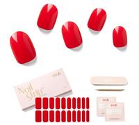 NAILOG Autocollant Ongle Gel UV | 20Pcs Faux Ongles Autocollants Adhesif | Semi-durci Vernis Autocollant Ongles UV Pour Nail Art, Carmen
