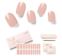 NAILOG Autocollant Ongle Gel UV | 20Pcs Faux Ongles Autocollants Adhesif | Semi-durci Vernis Autocollant Ongles UV Pour Nail Art,Blush