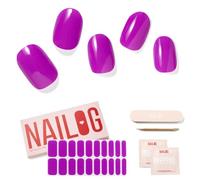 NAILOG Autocollant Ongle Gel UV | 20Pcs Faux Ongles Autocollants Adhesif | Semi-durci Vernis Autocollant Ongles UV Pour Nail Art, Kiko