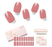 NAILOG Autocollant Ongle Gel UV | 20Pcs Faux Ongles Autocollants Adhesif | Semi-durci Vernis Autocollant Ongles UV Pour Nail Art,Roselyn