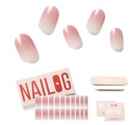 NAILOG Autocollant Ongle Gel UV | 20Pcs French Ombre Faux Ongles Autocollants Adhesif | Semi-durci Vernis Autocollant Ongles UV Pour Nail Art, Tutu