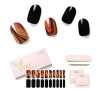 NAILOG Autocollant Ongle Gel UV | 20Pcs French Ombre Faux Ongles Autocollants Adhesif | Semi-durci Vernis Autocollant Ongles UV Pour Nail Art, Magma