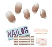 NAILOG Autocollants à Ongle 20Pcs Gel Vernis Adhésif Semi-Permanents Extra Long Finition brillante et durable Nail Art Decal Strip Nail Stickers pour Femmes Filles, Caffe Latte