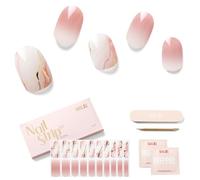 NAILOG Autocollant Ongle Gel UV | 20Pcs French Ombre Faux Ongles Autocollants Adhesif | Semi-durci Vernis Autocollant Ongles UV Pour Nail Art, Like A Feather