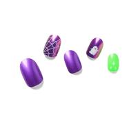 NAILOG Autocollant Ongle Gel UV | 20Pcs Halloween Ombre Faux Ongles Autocollants Adhesif | Semi-durci Vernis Autocollant Ongles UV Pour Nail Art, Running Ghost