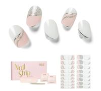 NAILOG Autocollant Ongle Gel UV | 34Pcs French Ombre Faux Ongles Autocollants Adhesif | Semi-durci Vernis Autocollant Ongles UV Pour Nail Art, Be With You