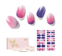 NAILOG Autocollants à Ongle, 34Pcs Nail Art Decal Strip Gel Vernis Adhésif Semi-Permanents de Qualité Professionnell avec Finition Gel Souple Nails Wraps pour Femmes Filles, At Dust