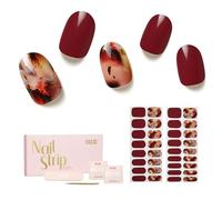 NAILOG Autocollant Ongle Gel UV | 34Pcs French Ombre Faux Ongles Autocollants Adhesif | Semi-durci Vernis Autocollant Ongles UV Pour Nail Art, Secret Realm