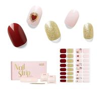 NAILOG Autocollant Ongle Gel UV - 34pcs Ongles en Gel UV Semi Durci - Bande Gel Ongle UV auto-adhésifs, Extra long 14 jours brillante et durable French Nail Art, My Queen