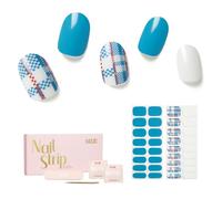 NAILOG Autocollant Ongle Gel UV - 34Pcs Stickers Ongles - Faux Ongles en Gel UV Semi Durci, Extra long 14 jours brillante et durable French Nail Art, Cadeau Anniversaire Femme,