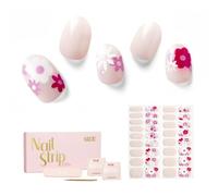 NAILOG Autocollants à Ongle, 34Pcs Nail Art Decal Strip Gel Vernis Adhésif Semi-Permanents de Qualité Professionnell avec Finition Gel Souple Nails Wraps pour Femmes Filles, Florid