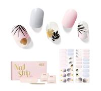 NAILOG Autocollants à Ongle, 34Pcs Nail Art Decal Strip Gel Vernis Adhésif Semi-Permanents de Qualité Professionnell avec Finition Gel Souple Nails Wraps pour Femmes Filles, The Oriental