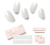 NAILOG Autocollants pour Ongle 20Pcs Nail Stickers Gel Vernis Adhésif Pochoir Ongles French Manucure Nails Wraps Décoration DIY Accessoire de Manucure pour Femmes Filles (Pearl White)