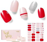 NAILOG Autocollants pour Ongle 34Pcs Pochoirs pour Nail Art de Qualité Professionnell avec Finition Gel Souple Nails Wraps Décoration DIY Accessoire de Manucure pour Femmes Filles,Love Note