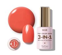 NAILOG OneCure Vernis à ongles gel 12 ml | Couche de finition de couleur gel de base 3 en 1, vernis UV Soak Off pour la maison et les cadeaux | Corail