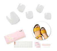 NAILOG Vernis Ongles Semi-Durci, Autocollant pour Pieds et Ongles, Finition en Gel long duree, 32 pices, Pearl White