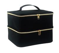 NailPolish Sac de rangement avec poignée pour NailTech Sac de transport double couche Peut contenir 30 bouteilles de vernis à ongles, Noir , Beauté de masse