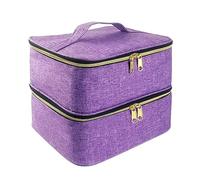 NailPolish Sac de rangement avec poignée pour NailTech Sac de transport double couche pour 30 bouteilles, violet, Beauté de masse