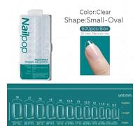 Nailpop-Faux Ongles À Couverture Complète,Capsules En Acrylique,Matériel Professionnel,Imbiber Les Doigts,Embouts En Gel,N64.Pro,600 Pièces.Clear Xs-Oval 600.
