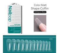 Nailpop-Faux Ongles À Couverture Complète,Capsules En Acrylique,Matériel Professionnel,Imbiber Les Doigts,Embouts En Gel,N64.Pro,600 Pièces.Matte L-Coffin 600.