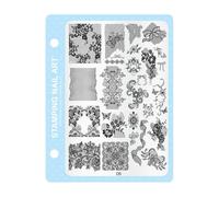 Nails Art Stamp Quick Theme Switches Art Stamping Plate avec 10 designs pour la productivité Salon Acier Inoxydable Chevaux Plaque de tampon