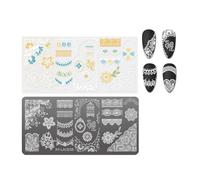 Nails Art Stamping Plaques Français Modèle Fleurs Pochnch Tampon De Tool Pour Outil Salon Plaques D'estampage Français Fleurs Manucure Images Pochoir