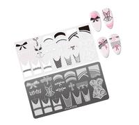 Nails Art Stamping Plaques Français Modèle Fleurs Pochnch Tampon De Tool Pour Outil Salon Plaques D'estampage Français Fleurs Manucure Images Pochoir