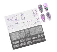 Nails Art Stamping Plaques Français Modèle Fleurs Pochnch Tampon De Tool Pour Outil Salon Plaques D'estampage Français Fleurs Manucure Images Pochoir