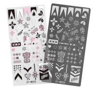 Nails De Noël Stamps Modèles D'estampage Flocons Neige Posteur Strick Stamping Tampon Plaques Séries Pochoirs D'impression