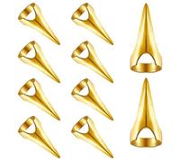 Nails de poil de poil de cheveux outils de sélection des coiffes Retro doigts de doigts de cheveux anneaux 10pcs Golden Hair Partiting and Sélection d'outils