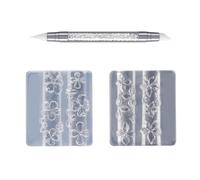 Nails De Silicone Transparent Moules D'art Hibiscus Cherries Design De Fleur Pour La Résine Epoxy Comprend La Sculpture Stylo 2pcs Set Hibiscus Cherries Blossom Nail Carm Moules