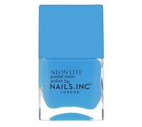 Nails Inc - SEABRIGHT STREET Neon Vernis à ongles - Bleu fluo pastel - Formule longue durée & finition brillante - Non testé sur les animaux & Facile à appliquer - Manucure parfaite, nail art tendance
