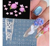 Nails Molds Moule en silicone en forme de fleurs d'hortensia 3D avec structure détaillée de pétales pour vernis gel, moule en relief précis avec silicone de qualité alimentaire