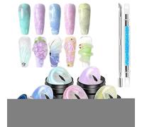 Nails Mouillage Gel - 5 Couleurs Concevoir Des Ongles Solid Builder Gell Sculpting | Ensemble De Manucure De Kit À Outils Antiadhésif Avec Stylo À Sculpture Pour Créer, Mouler, Construire, Peinture, P