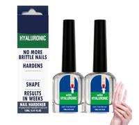 Nails Nail Hardener with Hyaluronic Acid, Soin Ongles Forts, Durcisseur Ongles Fort, Hardens & Strengthens, Keratin + Calcium, Reduces Brittleness, Promotes Nail Growth, Results in Weeks, 12 ml，2PC