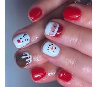Nails - Presse à ongles - Père Noël - Bonhomme de neige - Avec élan - Ongles artificiels - Fournitures de manucure