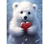 NAIMOER Ours Peinture Diamant Adulte, Diamond Painting Amour Complet, Diamant Painting Ours Noël Animaux Enfants Diamant Strass Point de Croix Cristal Diamond Painting pour Home Décor 30x40cm