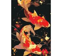 NAIMOER Poisson Diamond Painting, Peinture Diamant Adulte Koi Broderie Diamant Kit Complet, DIY 5D Diamond Painting pour Adultes Enfants pour Décor Murale Maison 30x40cm