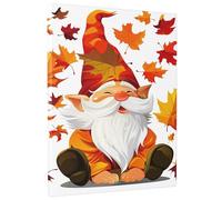 Nain d'automne, décoration murale sur toile, feuilles d'automne, décoration d'intérieur, art populaire saisonnier pour salon, chambre, bureau, sans cadre, 20,3 x 30,5 cm