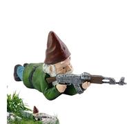 Nain de combat - Statue de guerrier de jardin | Nain de guerre | Ornement de nain de combat fait à la main | Décoration audacieuse pour cour | Pièce d'art durable avec détails complexes pour