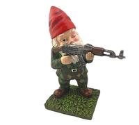Nain de combat - Statue de guerrier de jardin | Nain de guerre | Ornement de nain de combat fait à la main | Décoration audacieuse pour cour | Pièce d'art durable avec détails complexes pour