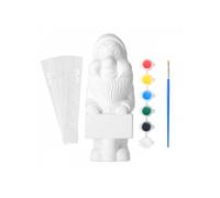 Nain de jardin 25 cm à peindre DIY - Kit complet nain + pochoirs + peinture + pinceau