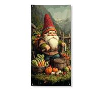 Nain de jardin - Bannière décorative pour porte de jardin - Récolte rustique - Légumes - Décoration d'extérieur - Fournitures de vacances d'automne - 91,4 x 183 cm