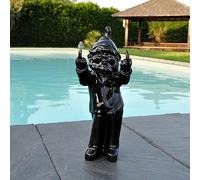 Nain de Jardin Doigt d'honneur Noir Brillant. Fait Main. Livraison Offerte en Point Relais Proche de chez Vous.